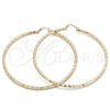 Oro Laminado Extra Large Hoop, Gold Filled Style Diamond Cutting Finish, Golden Finish, 02.213.0156.80