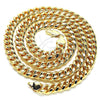 Oro Laminado Basic Necklace, Gold Filled Style Miami Cuban Design, Polished, Golden Finish, 5.223.010.24