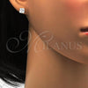 Sterling Silver Stud Earring, with White Cubic Zirconia, Polished,, 02.63.2611