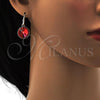 Rhodium Plated Dangle Earring, with Padparadscha Swarovski Crystals, Polished, Rhodium Finish, 02.239.0001.11