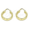 Oro Laminado Medium Hoop, Gold Filled Style Diamond Cutting Finish, Golden Finish, 02.213.0310.30