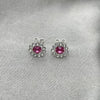 Sterling Silver Stud Earring, with Rose Cubic Zirconia, Polished, Silver Finish, 02.397.0041.06