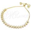 Sterling Silver Fancy Bracelet, with White Cubic Zirconia, Polished, Golden Finish, 03.369.0005.2.10