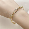 Oro Laminado Basic Bracelet, Gold Filled Style Paperclip Design, Polished, Golden Finish, 04.378.0002.08