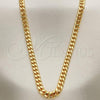 Oro Laminado Basic Necklace, Gold Filled Style Miami Cuban Design, Polished, Golden Finish, 04.63.1359.24