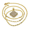 Oro Laminado Pendant Necklace, Gold Filled Style with White Cubic Zirconia, Polished, Golden Finish, 04.94.0008.18