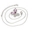 Rhodium Plated Pendant Necklace, Butterfly Design, with Violet and Aurore Boreale Swarovski Crystals, Polished, Rhodium Finish, 04.239.0043.3.18
