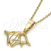 Oro Laminado Fancy Pendant, Gold Filled Style Fish Design, Diamond Cutting Finish, Golden Finish, 5.183.051