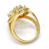 Oro Laminado Multi Stone Ring, Gold Filled Style with White Cubic Zirconia, Polished, Golden Finish, 01.210.0057.08 (Size 8)