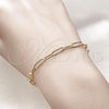 Oro Laminado Basic Bracelet, Gold Filled Style Paperclip Design, Polished, Golden Finish, 04.63.1395.07