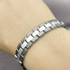 Stainless Steel Solid Bracelet, Greek Key Design, Polished, Two Tone, 03.114.0369.2.09