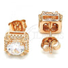 Sterling Silver Stud Earring, with White Cubic Zirconia, Polished, Rose Gold Finish, 02.286.0021.1