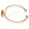 Oro Laminado Individual Bangle, Gold Filled Style with Padparadscha Swarovski Crystals, Polished, Golden Finish, 07.239.0010.6 (02 MM Thickness, One size fits all)