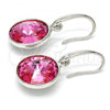 Rhodium Plated Dangle Earring, with Rose Swarovski Crystals, Polished, Rhodium Finish, 02.239.0001.10