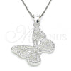 Sterling Silver Fancy Pendant, Butterfly Design, Polished,, 05.398.0026