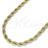 Oro Laminado Basic Necklace, Gold Filled Style Rope Design, Polished, Golden Finish, 04.213.0103.22