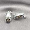 Oro Laminado Stud Earring, Gold Filled Style Chunky Design, Polished, Rhodium Finish, 02.122.0122.1