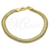 Oro Laminado Basic Bracelet, Gold Filled Style Rat Tail Design, Polished, Golden Finish, 04.213.0065.08