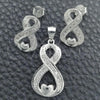 Sterling Silver Earring and Pendant Adult Set, Polished, Silver Finish, 10.398.0002