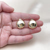 Oro Laminado Stud Earring, Gold Filled Style Polished, Golden Finish, 02.163.0383