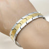 Stainless Steel Solid Bracelet, Polished, Two Tone, 03.114.0221.4.09