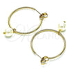 Oro Laminado Medium Hoop, Gold Filled Style with Ivory Pearl, Polished, Golden Finish, 02.63.2744.1.30