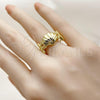 Oro Laminado Elegant Ring, Gold Filled Style Shell and Star Design, Polished, Golden Finish, 01.341.0168