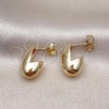 Oro Laminado Stud Earring, Gold Filled Style Polished, Golden Finish, 02.156.0674