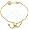 Oro Laminado Adjustable Bolo Bracelet, Gold Filled Style with White Cubic Zirconia, Polished, Golden Finish, 03.316.0022.10