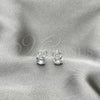 Sterling Silver Stud Earring, with White Cubic Zirconia, Polished, Silver Finish, 02.397.0040.04