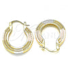 Oro Laminado Small Hoop, Gold Filled Style Polished, Tricolor, 02.170.0318.1.20