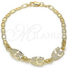 Oro Laminado Fancy Bracelet, Gold Filled Style Owl Design, Polished, Golden Finish, 03.63.1889.08