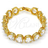 Oro Laminado Tennis Bracelet, Gold Filled Style with White Cubic Zirconia, Polished, Golden Finish, 03.210.0010.07