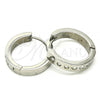 Stainless Steel Huggie Hoop, with White Crystal, Polished, Steel Finish, 02.216.0064.1.20