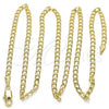 Oro Laminado Basic Necklace, Gold Filled Style Curb Design, Polished, Golden Finish, 5.222.007.20