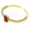 Oro Laminado Individual Bangle, Gold Filled Style with Garnet and White Cubic Zirconia, Polished, Golden Finish, 07.341.0039.1