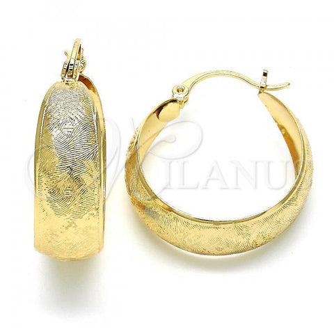 Oro Laminado Medium Hoop, Gold Filled Style Polished, Golden Finish, 02.106.0001.30