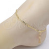 Oro Laminado Basic Anklet, Gold Filled Style Figaro Design, Polished, Golden Finish, 04.213.0110.10