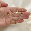 Oro Laminado Fancy Necklace, Gold Filled Style Ball Design, Polished, Golden Finish, 04.63.1410.18