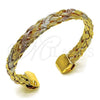 Oro Laminado Individual Bangle, Gold Filled Style Polished, Tricolor, 07.170.0037