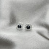 Sterling Silver Stud Earring, with Black Cubic Zirconia, Polished, Silver Finish, 02.397.0041.04