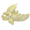 Oro Laminado Fancy Pendant, Gold Filled Style Eagle Design, Diamond Cutting Finish, Golden Finish, 05.213.0007