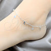 Sterling Silver Fancy Anklet, Moon and Star Design, Polished, Silver Finish, 03.409.0151.10