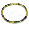 Oro Laminado Tennis Bracelet, Gold Filled Style with Multicolor Cubic Zirconia, Polished, Golden Finish, 03.130.0002.5.07