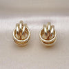 Oro Laminado Stud Earring, Gold Filled Style Love Knot and Hollow Design, Polished, Golden Finish, 02.196.0128