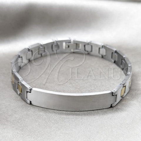Stainless Steel Solid Bracelet, Polished, Two Tone, 03.63.22972.09