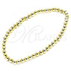 Oro Laminado Fancy Bracelet, Gold Filled Style Expandable Bead Design, Polished, Golden Finish, 03.207.0081.07