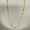 Oro Laminado Basic Necklace, Gold Filled Style Mariner Design, Diamond Cutting Finish, Golden Finish, 04.213.0242.20