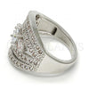 Rhodium Plated Multi Stone Ring, with White Cubic Zirconia and White Micro Pave, Polished, Rhodium Finish, 01.217.0001.1.08 (Size 8)