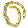 Oro Laminado Fancy Bracelet, Gold Filled Style Infinite Design, with White Cubic Zirconia, Polished, Golden Finish, 03.266.0025.07